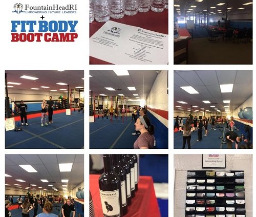 collage of event at a crossfit gym