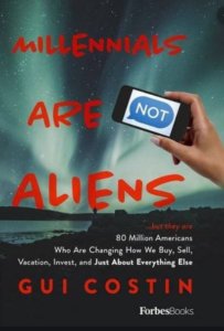book cover for millenials are aliens by gui costin