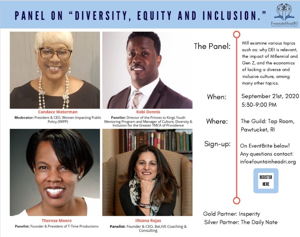 flyer for panel on diversity equity and inclusion