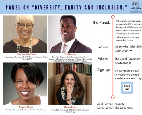 flyer for panel on diversity equity and inclusion