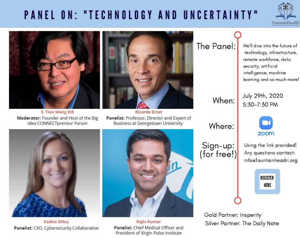 flyer for technology and uncertainty panel