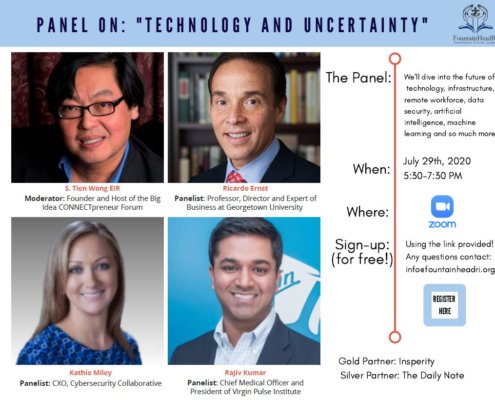 flyer for technology and uncertainty panel