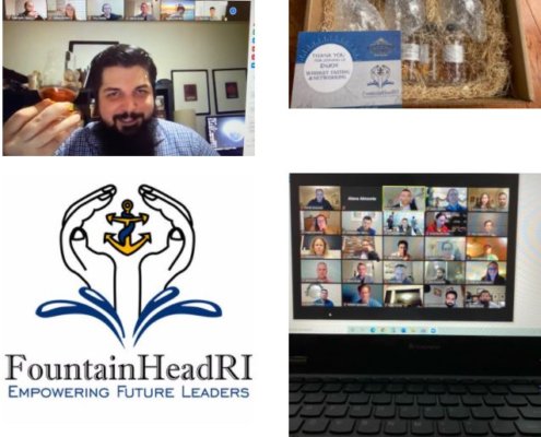fountainhead logo along with web meeting screenshots