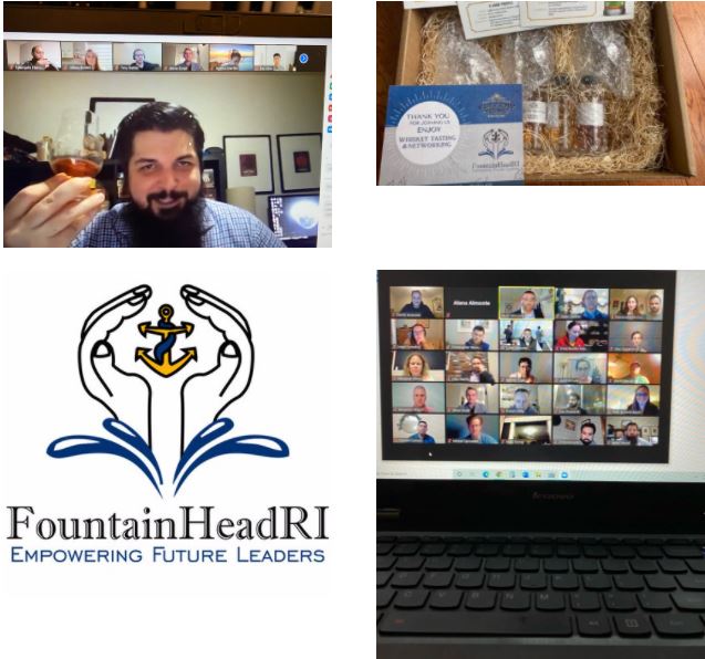 fountainhead logo along with web meeting screenshots