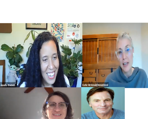 webcam captures of speakers from the Self Care and Mental Health panel event
